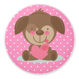 Ceramic Knob/Cute Bear with Polka Dots Knob