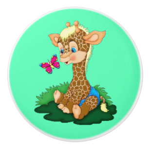 Ceramic Knob/Giraffe and Butterfly Knob
