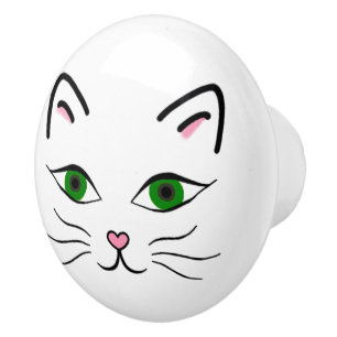 Ceramic Knob - Kitty Face