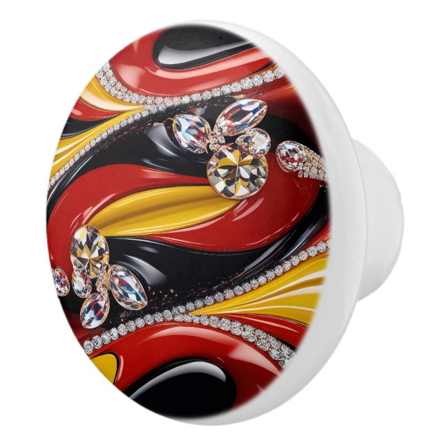 Ceramic knob pull with Belgian Colours (Right)