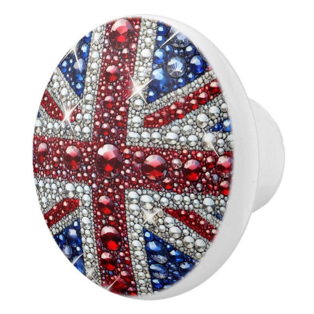 Ceramic knob pull with British Colours (Right)