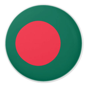 Ceramic knob pull with flag of Bangladesh