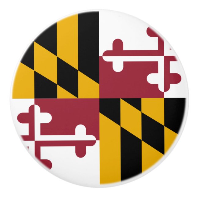 Ceramic knob pull with flag of Maryland, USA (Front)