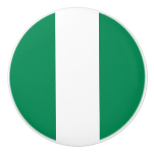 Ceramic knob pull with flag of Nigeria