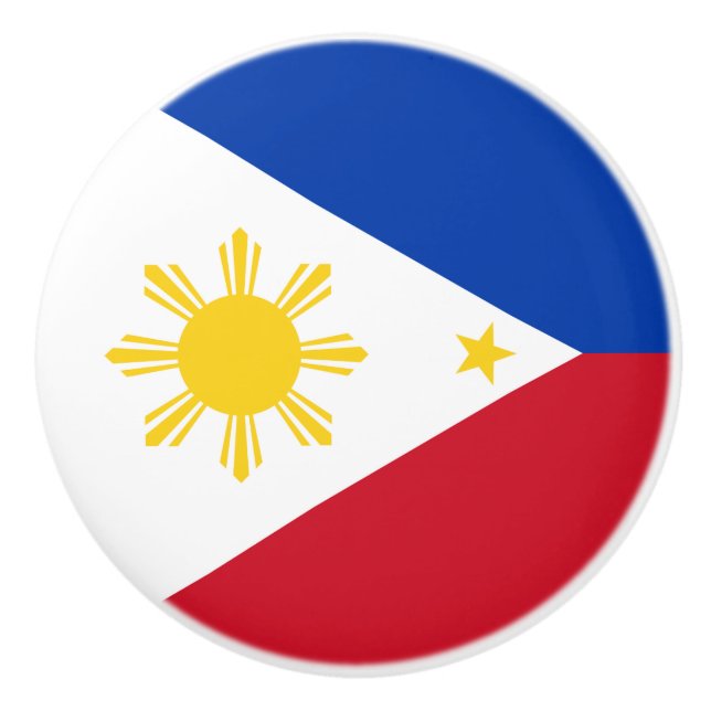 Ceramic knob pull with flag of Philippines (Front)
