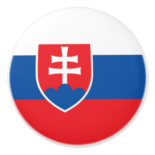 Ceramic knob pull with flag of Slovakia