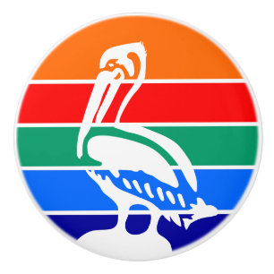 Ceramic knob pull with flag of St, Petersburg