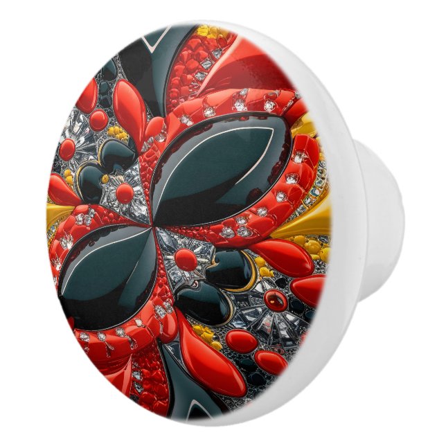 Ceramic knob pull with German Colours (Right)