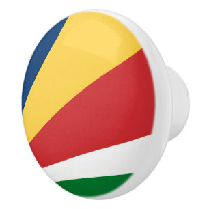 Ceramic knob pull with Seychelles Colours