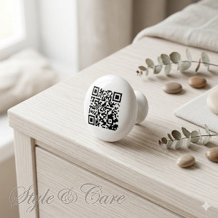 Ceramic Knob with Unique QR Code Design