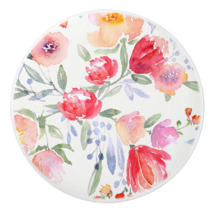 Ceramic Knobs - Peonies & Poppies Design2