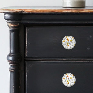 Ceramic Knobs With Delicate Orange Flowers