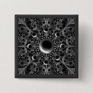 Ceramic Lace Black 15 Cm Square Badge