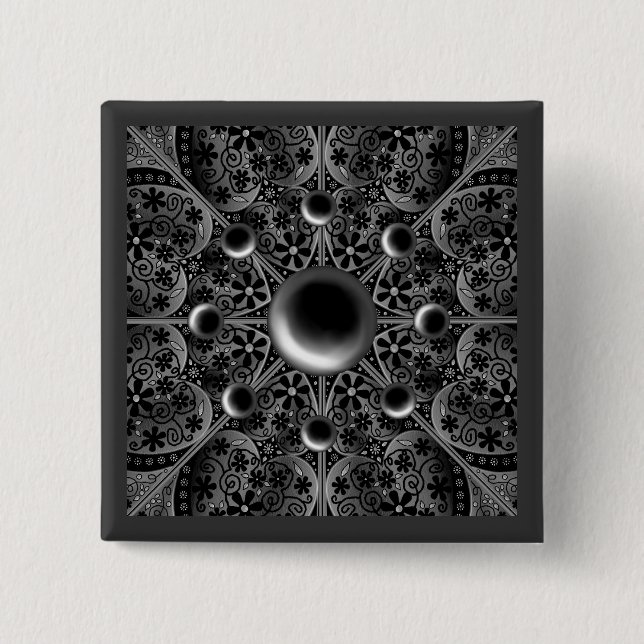 Ceramic Lace Black 15 Cm Square Badge (Front)