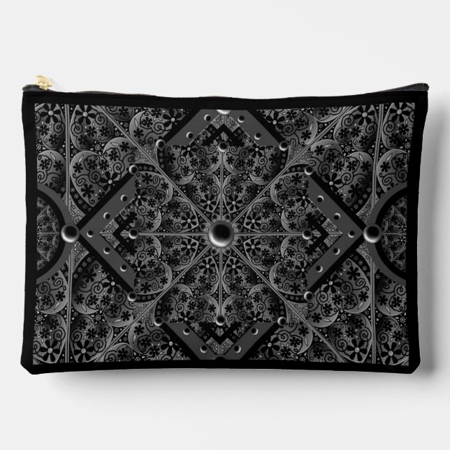 Ceramic lace Black Accessory Pouch (Front)