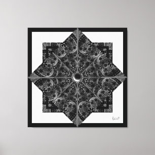 Ceramic Lace Black Canvas Print