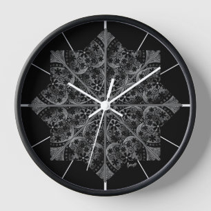 Ceramic Lace Black Clock