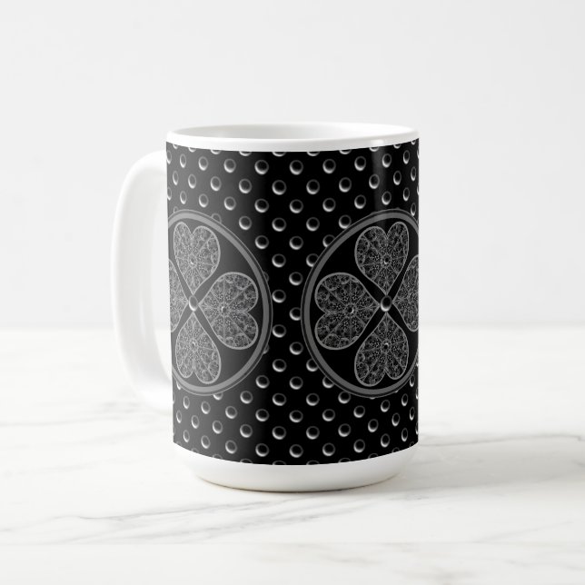 Ceramic Lace Black Coffee Mug (Front Left)