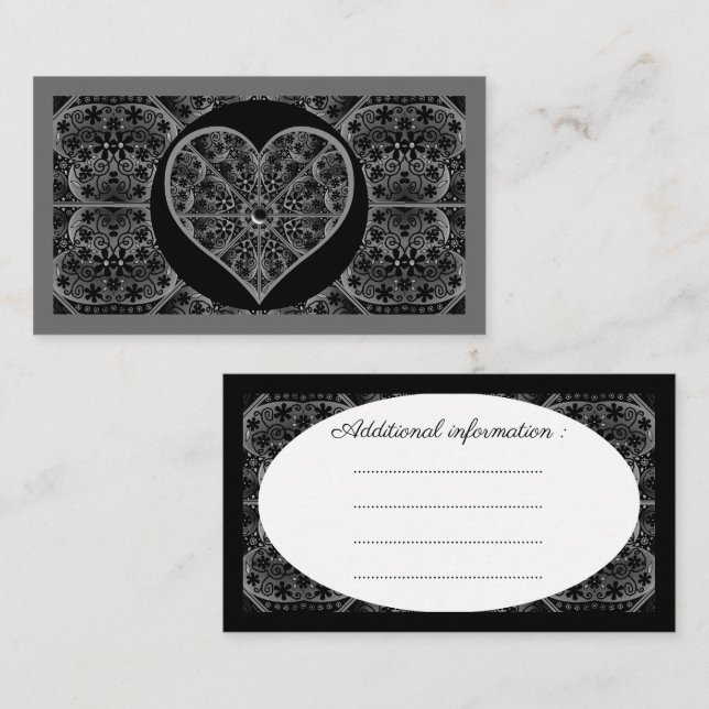Ceramic lace Black Enclosure Card (Front/Back)