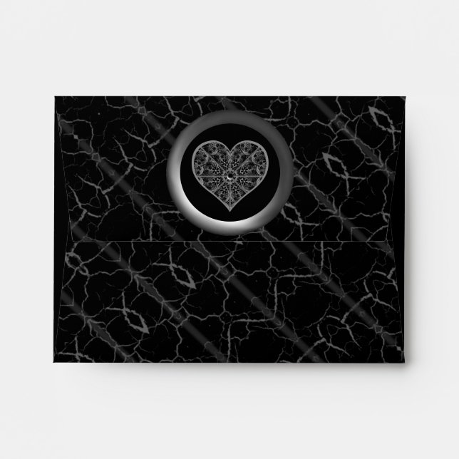 Ceramic Lace Black Envelope (Back (Top Flap))