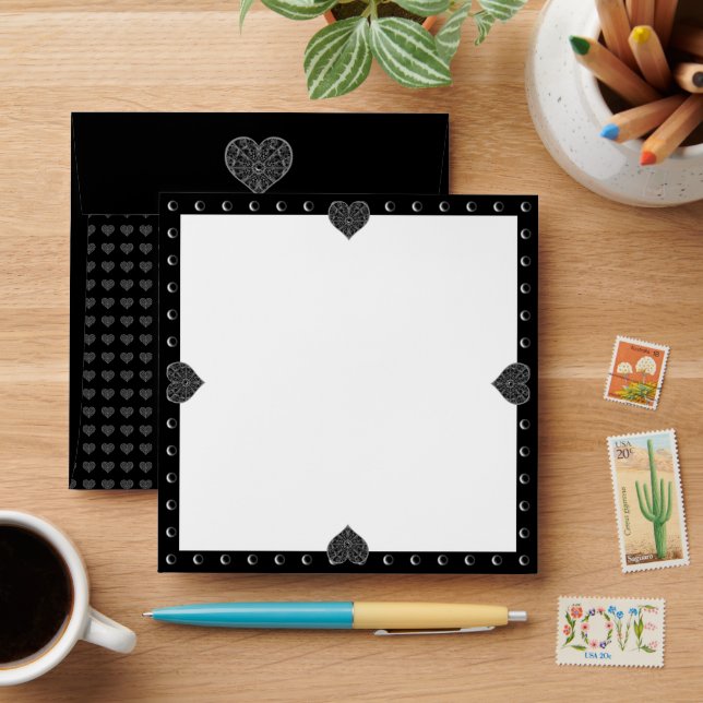 Ceramic Lace Black Envelope (Desk)