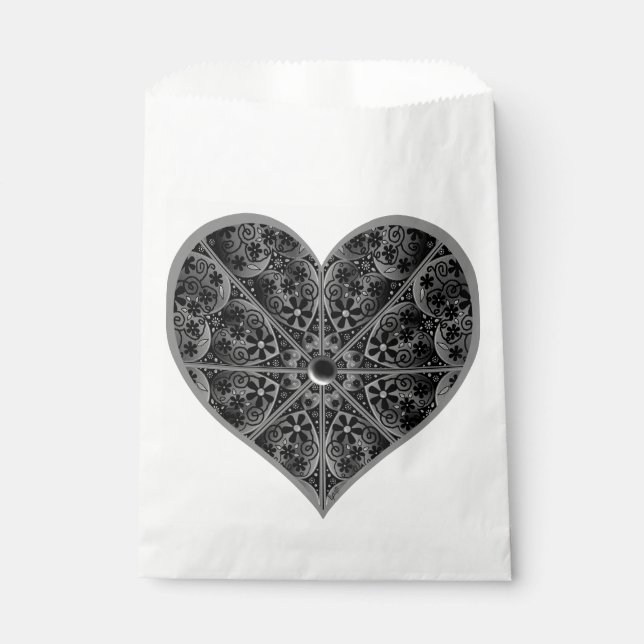Ceramic Lace Black Favour Bags (Front)
