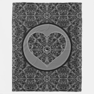 Ceramic lace Black Fleece Blanket