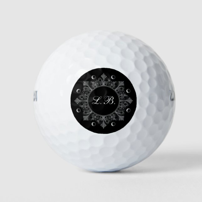 Ceramic Lace Black Golf Balls (Front)