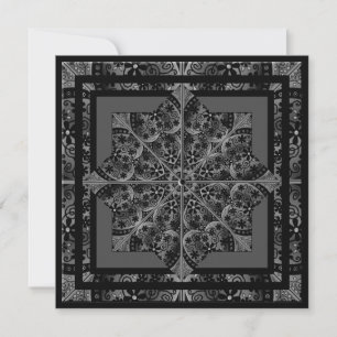 Ceramic lace Black Holiday Card