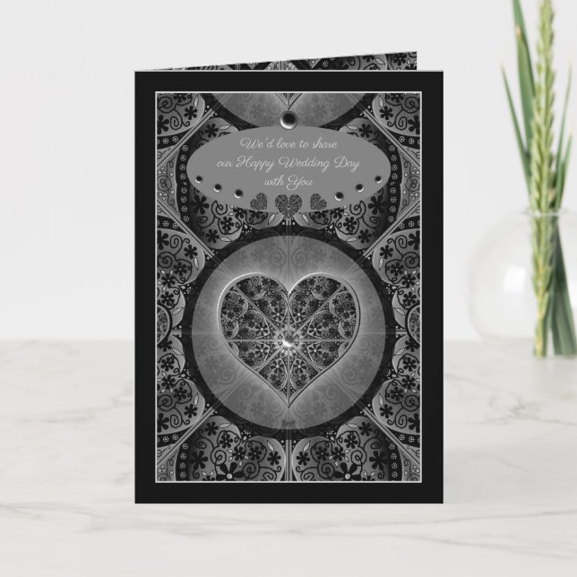 Ceramic Lace Black Invitation (Front)