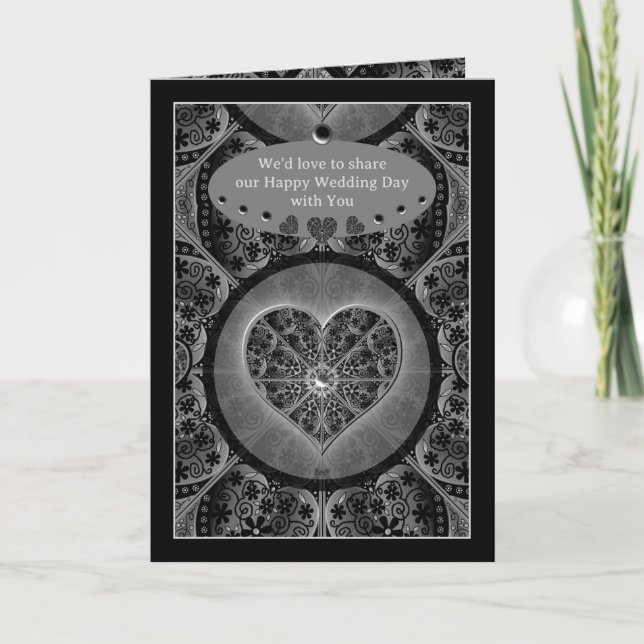 Ceramic Lace Black Invitation (Front)