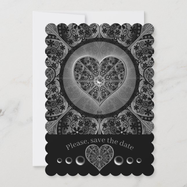 Ceramic Lace Black Invitation (Front)