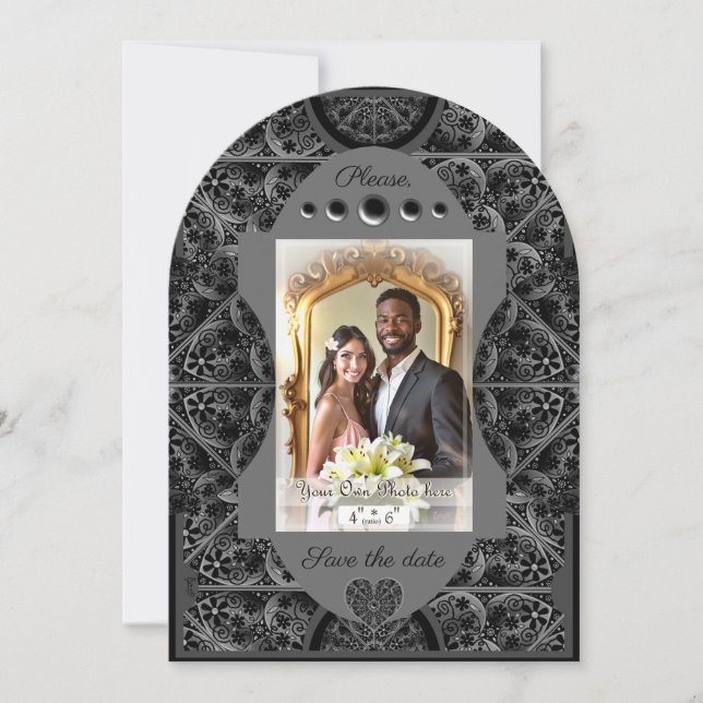 Ceramic lace Black Invitation (Front)