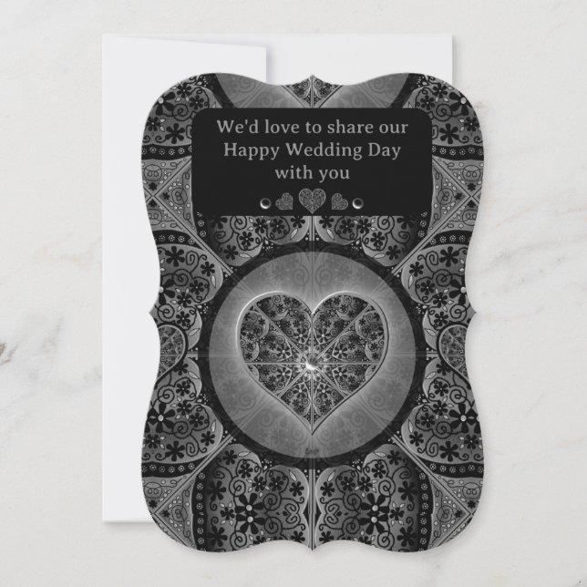 Ceramic Lace Black Invitation (Front)