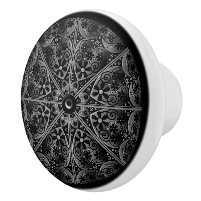 Ceramic Lace Black Knob (Right)