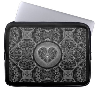 Ceramic Lace Black Laptop Sleeve
