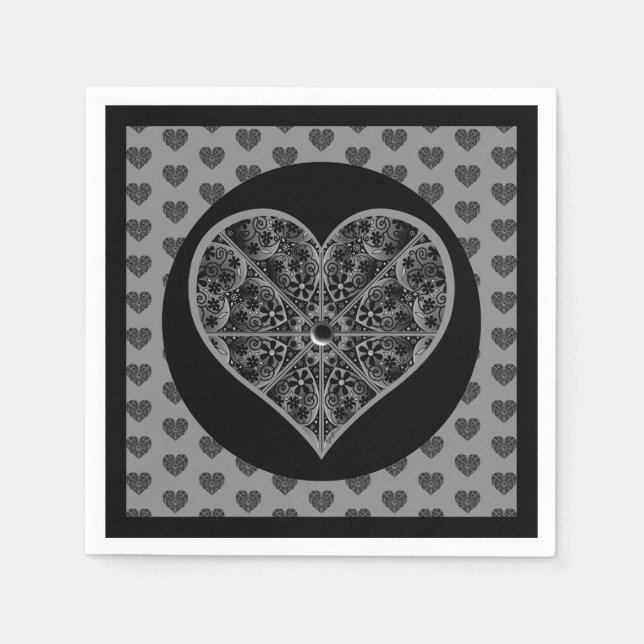 Ceramic Lace Black Napkin (Front)