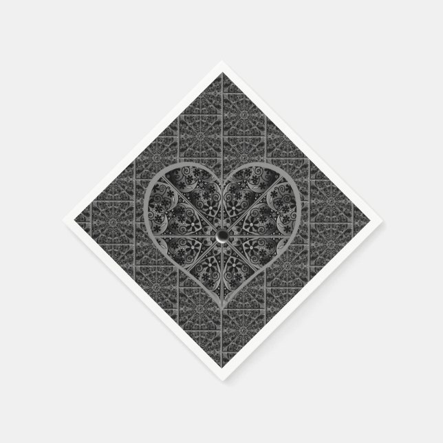 Ceramic Lace Black Napkin (Corner)