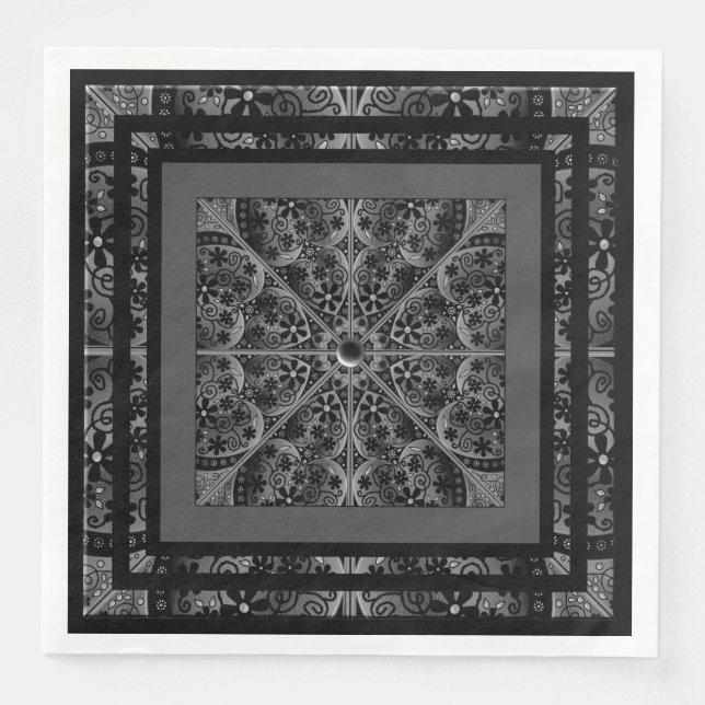 Ceramic Lace Black Napkin (Front)