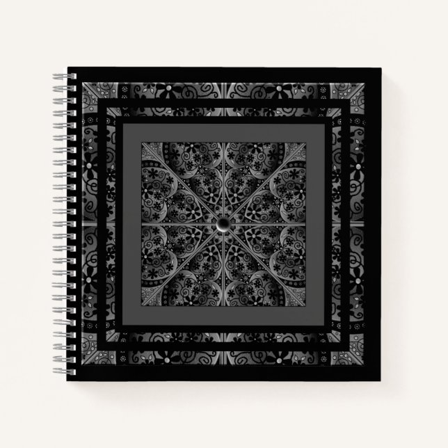 Ceramic Lace Black Notebook (Front)