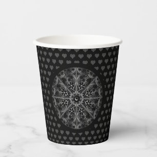 Ceramic Lace Black Paper Cups