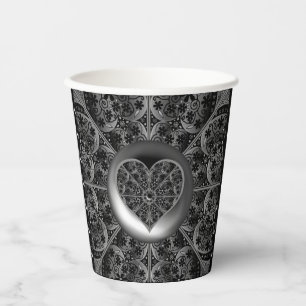 Ceramic Lace Black Paper Cups