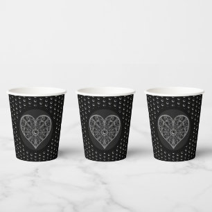 Ceramic Lace Black Paper Cups