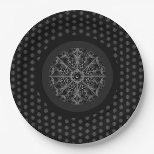 Ceramic Lace Black Paper Plate