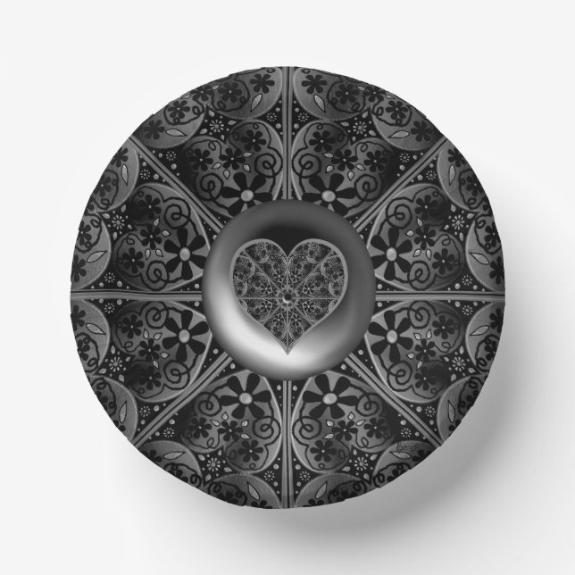 Ceramic Lace Black Paper Plate (Front)