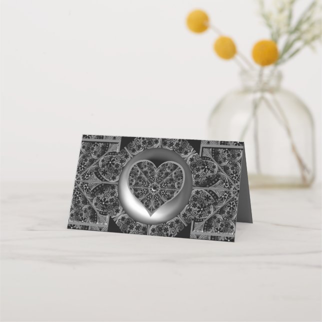 Ceramic Lace Black Place Card (Back)