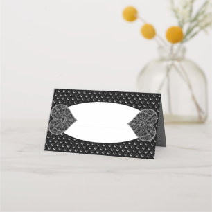 Ceramic Lace Black Place Card