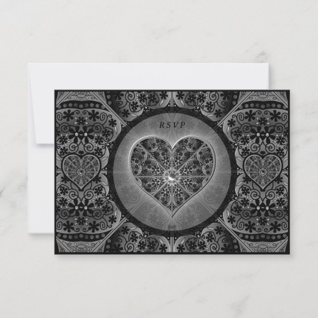 Ceramic Lace Black RSVP Card (Front)