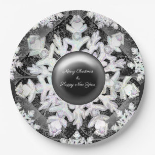 Ceramic lace black & snowflake paper plate
