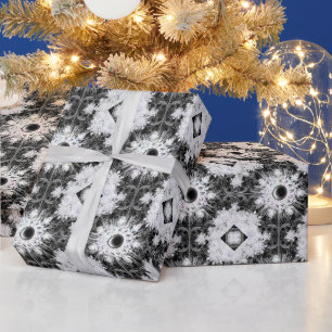 Ceramic lace black & snowflake wrapping paper